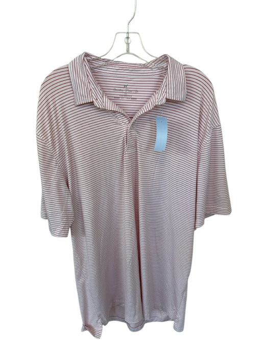 Southern Point Co. Size XL White & Red polyester & spandex Striped Athletic Polo White & Red / XL
