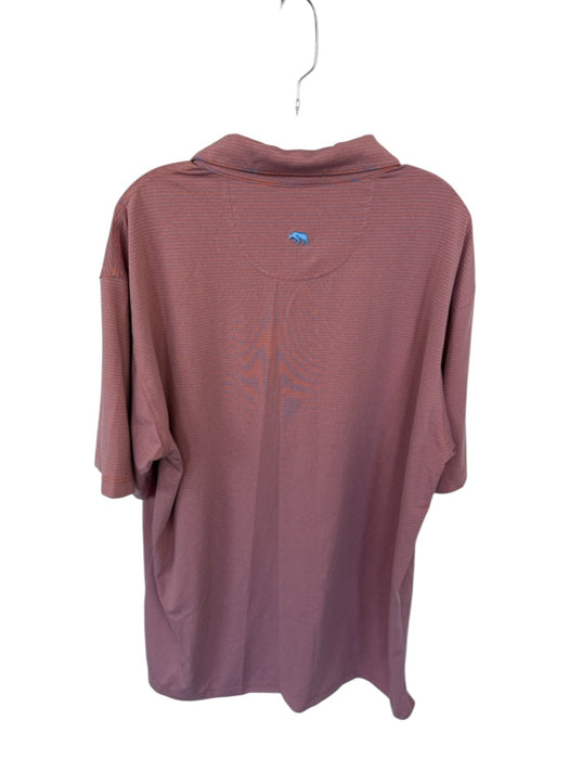 Onward Reserve Size XL Orange & Blue Polyester Blend Striped Athletic Men's Polo Orange & Blue / XL