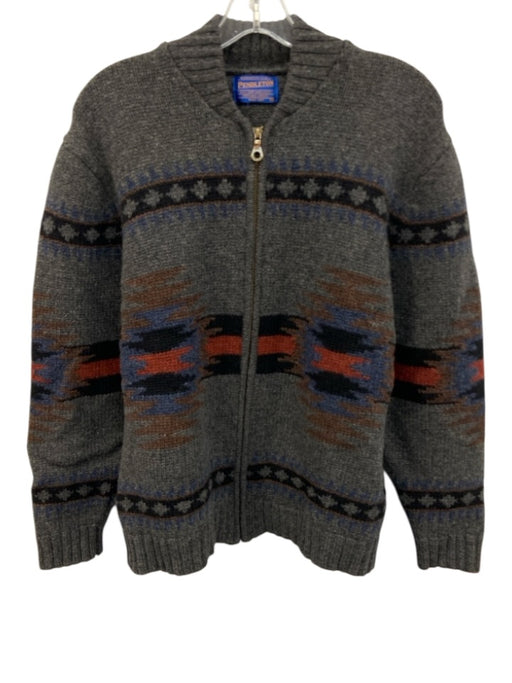 Pendleton Size M Gray Wool Western Zip UP Men's Sweater Gray / M