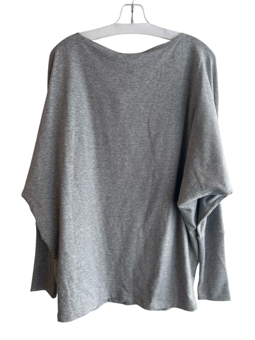 RLX Size L Gray Lyocell blend Round Neck Long Sleeve Ribbed Detail Top Gray / L
