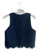 Rebecca Taylor Size 10 Navy Polyester Lace Overlay Sleeveless Back Zip Top Navy / 10