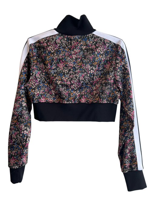Palm Angels Size L Black & Multi Polyester High Neck Zip Front Floral Jacket Black & Multi / L