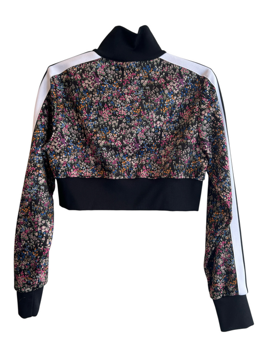 Palm Angels Size L Black & Multi Polyester High Neck Zip Front Floral Jacket Black & Multi / L