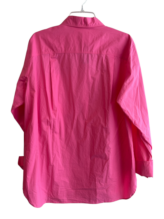 Frame Size M Pink Cotton Collared Button Up Long Sleeve Chest Pocket Top Pink / M