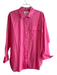 Frame Size M Pink Cotton Collared Button Up Long Sleeve Chest Pocket Top Pink / M