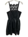 English Factory Size S Black Polyester Lace Detail Sleeveless Knee Length Dress Black / S