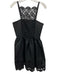 English Factory Size S Black Polyester Lace Detail Sleeveless Knee Length Dress Black / S