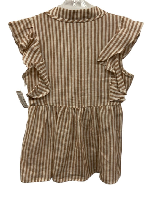 LaRoque Size S Brown & White No Fabric Tag Striped V Neck Sleeveless Dress Brown & White / S