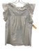 J. Marie Size XS White Rayon & Acetate Blend Sleeveless Ruffles Embroidered Top White / XS
