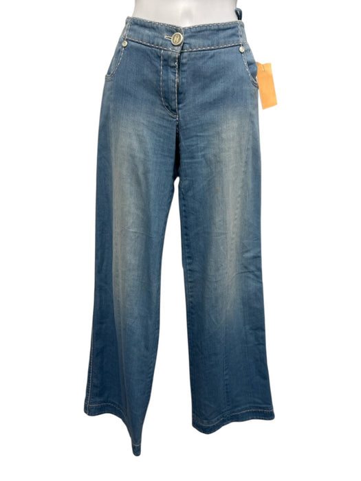 Chanel Size 38 Light Wash Cotton Blend Contrast Fading Low Rise Jeans Light Wash / 38