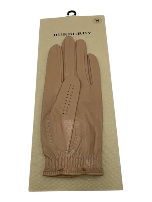 Burberry Beige Leather Elastane Nova Check Detail Velcro Golf Gloves Beige