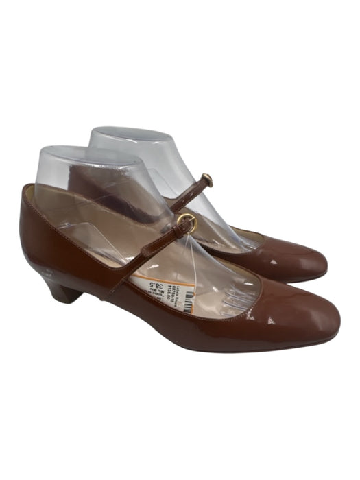 Miu Miu Shoe Size 38.5 Brown Patent Leather Mary Jane Low Heel Pumps Brown / 38.5