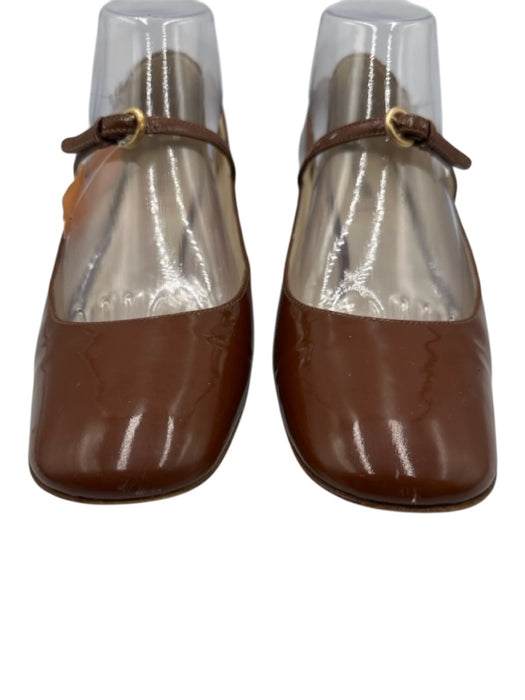 Miu Miu Shoe Size 38.5 Brown Patent Leather Mary Jane Low Heel Pumps Brown / 38.5