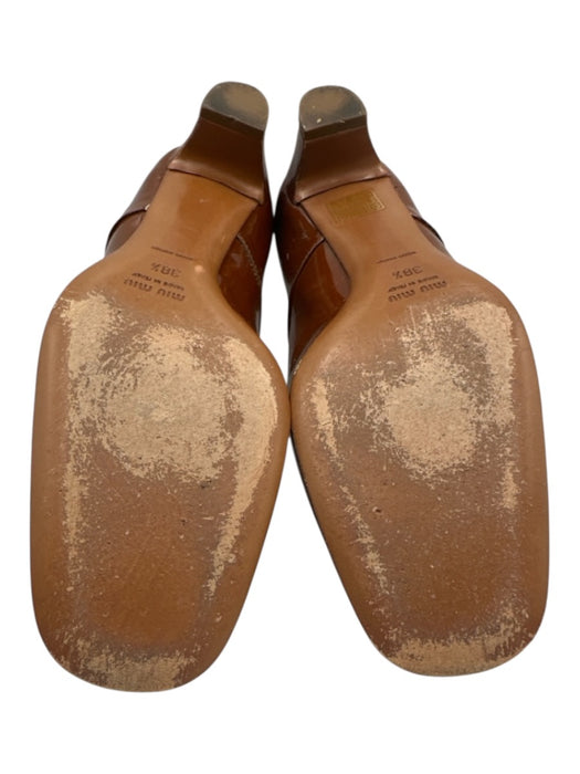 Miu Miu Shoe Size 38.5 Brown Patent Leather Mary Jane Low Heel Pumps Brown / 38.5