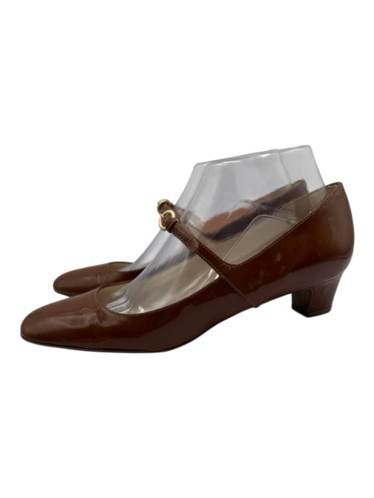 Miu Miu Shoe Size 38.5 Brown Patent Leather Mary Jane Low Heel Pumps Brown / 38.5