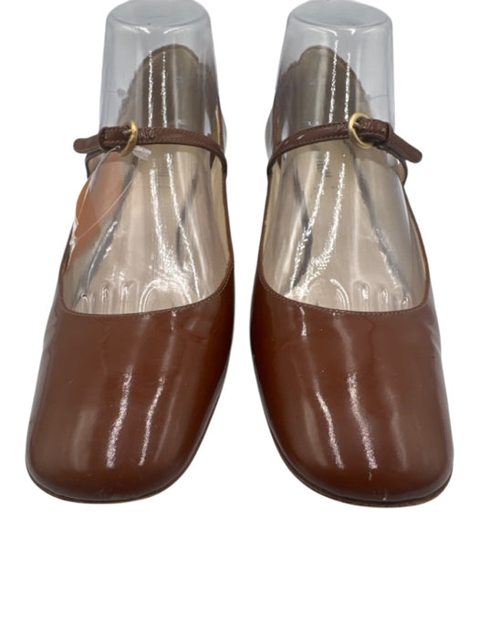 Miu Miu Shoe Size 38.5 Brown Patent Leather Mary Jane Low Heel Pumps Brown / 38.5