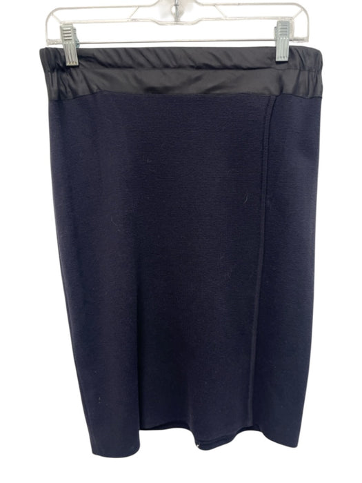 Rena Lange Size 36 / S Navy Blue & Black Cotton Elastic Waist Pencil Skirt Navy Blue & Black / 36 / S