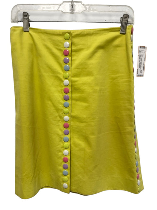 Moschino Cheap & Chic Size 6 Yellow & Multi Cotton A Line Button Detail Skirt Yellow & Multi / 6