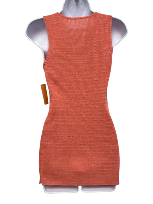 Chanel Size 40 Peach Orange Cotton Blend Knit Interlocking CC Applique Top Peach Orange / 40