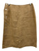 Chanel Size 42 Tan Linen Mother of Pearl Button Side Knee length Skirt Tan / 42