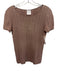 Chanel Size S Mauve Gray Cotton mixed knit CC Logo Round Neck Short Sleeve Top Mauve Gray / S