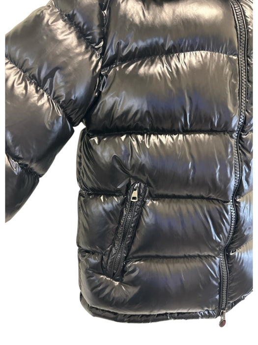 Moncler Size 4 Black Nylon Down Puffer Zip Up Detachable Hood Jacket Black / 4