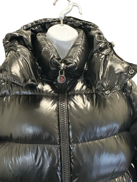 Moncler Size 4 Black Nylon Down Puffer Zip Up Detachable Hood Jacket Black / 4