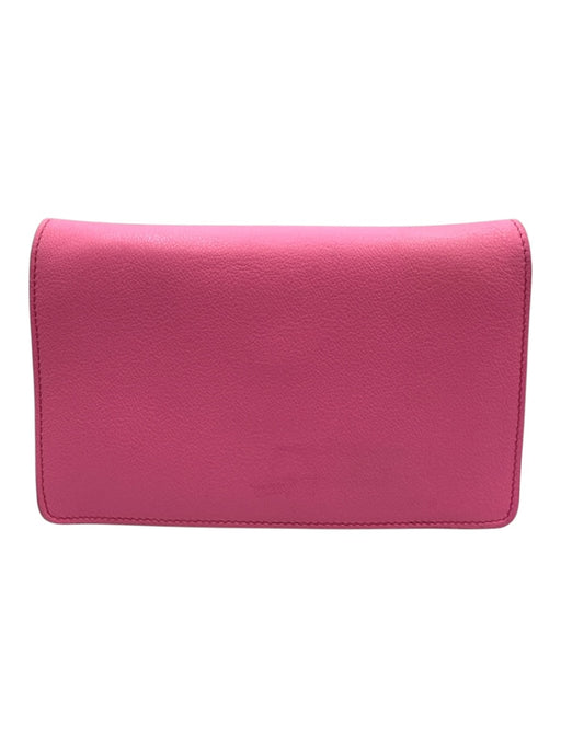 Versace Pink Leather Magnetic Flap Logo Crossbody Gold Hardware Bag Pink / S