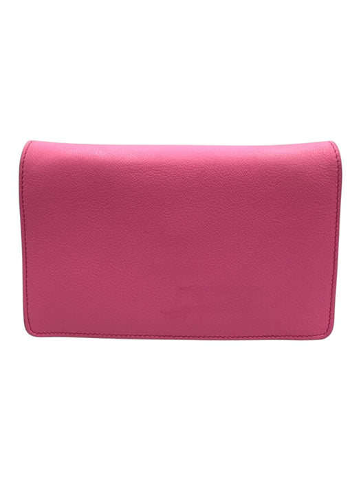 Versace Pink Leather Magnetic Flap Logo Crossbody Gold Hardware Bag Pink / S