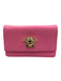 Versace Pink Leather Magnetic Flap Logo Crossbody Gold Hardware Bag Pink / S