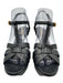 Yves Saint Laurent Shoe Size 37.5 Black Leather Round Toe Strappy Sandals Black / 37.5
