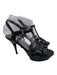 Yves Saint Laurent Shoe Size 37.5 Black Leather Round Toe Strappy Sandals Black / 37.5