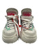 Off White Shoe Size 38 White, Light Blue & Green Leather Mesh Overlay Sneakers White, Light Blue & Green / 38