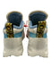 Off White Shoe Size 38 White, Light Blue & Green Leather Mesh Overlay Sneakers White, Light Blue & Green / 38