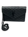 Yves Saint Laurent Black Leather Chevron Logo Hardware Detail Clutch Bag Black / Small