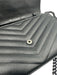 Yves Saint Laurent Black Leather Chevron Logo Hardware Detail Clutch Bag Black / Small