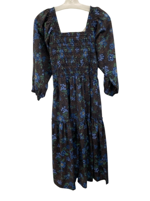 Summersalt Size S Navy Multi Cotton Blend Square Neck Floral Maxi Dress Navy Multi / S