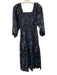 Summersalt Size S Navy Multi Cotton Blend Square Neck Floral Maxi Dress Navy Multi / S