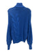 Staud Size M Blue Cotton Blend Cable Knit Turtleneck Sweater Blue / M