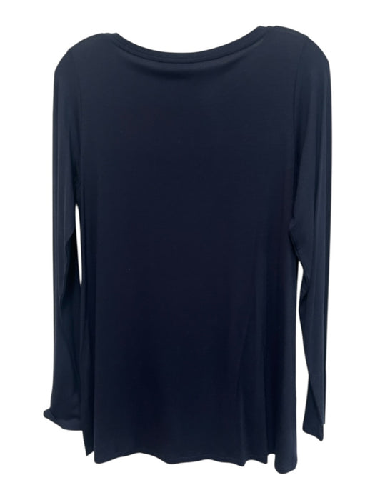 Eileen Fisher Size XS Navy Viscose Blend Long Sleeve Wide Neck Top Navy / XS
