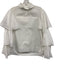 Anne Fontaine Size 40 White Cotton Blend ruffles Zip Back Mock Neck Top White / 40