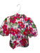 THML Size XS Red & green Cotton Short Balloon Sleeve Flowers V Neck Top Red & green / XS