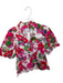 THML Size XS Red & green Cotton Short Balloon Sleeve Flowers V Neck Top Red & green / XS