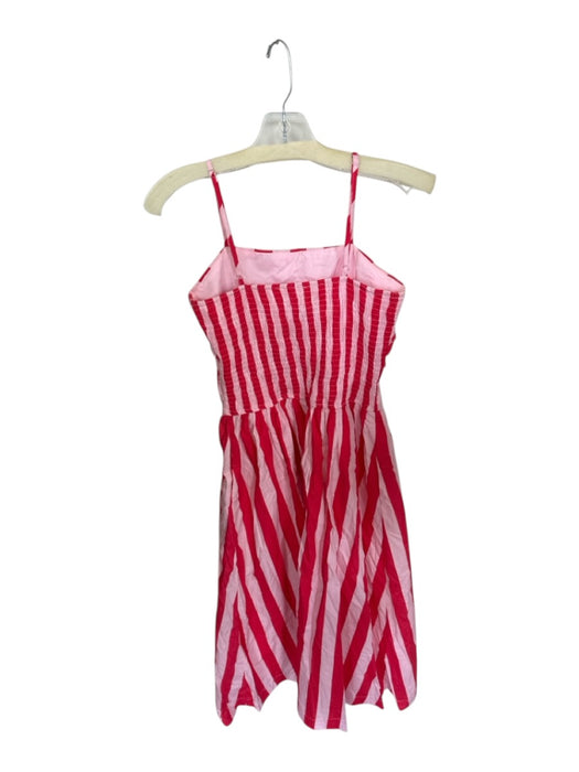 TCEC Size S Red & Pink Cotton Spaghetti Strap Striped Pleat Detail Maxi Dress Red & Pink / S
