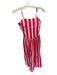 TCEC Size S Red & Pink Cotton Spaghetti Strap Striped Pleat Detail Maxi Dress Red & Pink / S
