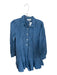 avara Size XS Med Dark Wash Tencel Long Sleeve Drop Waist Buttons Collar Dress Med Dark Wash / XS