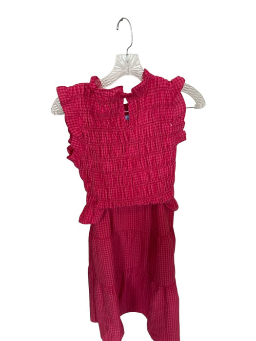 day + moon Size XS Red & Pink Cotton Blend Smocked Gingham Maxi Skirt Set Red & Pink / XS