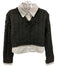 Pilcro Size XXS Gray & White Wool Blend Collared Knit Long Sleeve Sweater Gray & White / XXS