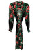 Anthropologie Size XXS Black, Red, Green Floral Long Sleeve Button Down Dress Black, Red, Green / XXS