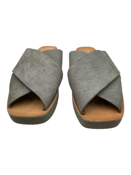 Dolce Vita Shoe Size 7.5 Grey Leather Pony Hair Criss Cross Straps Sandals Grey / 7.5